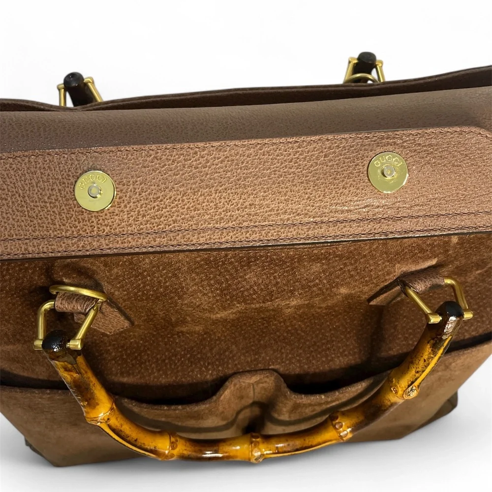 Gucci Diana Bamboo Suede Handle Bag Brown - Picture 6 of 6